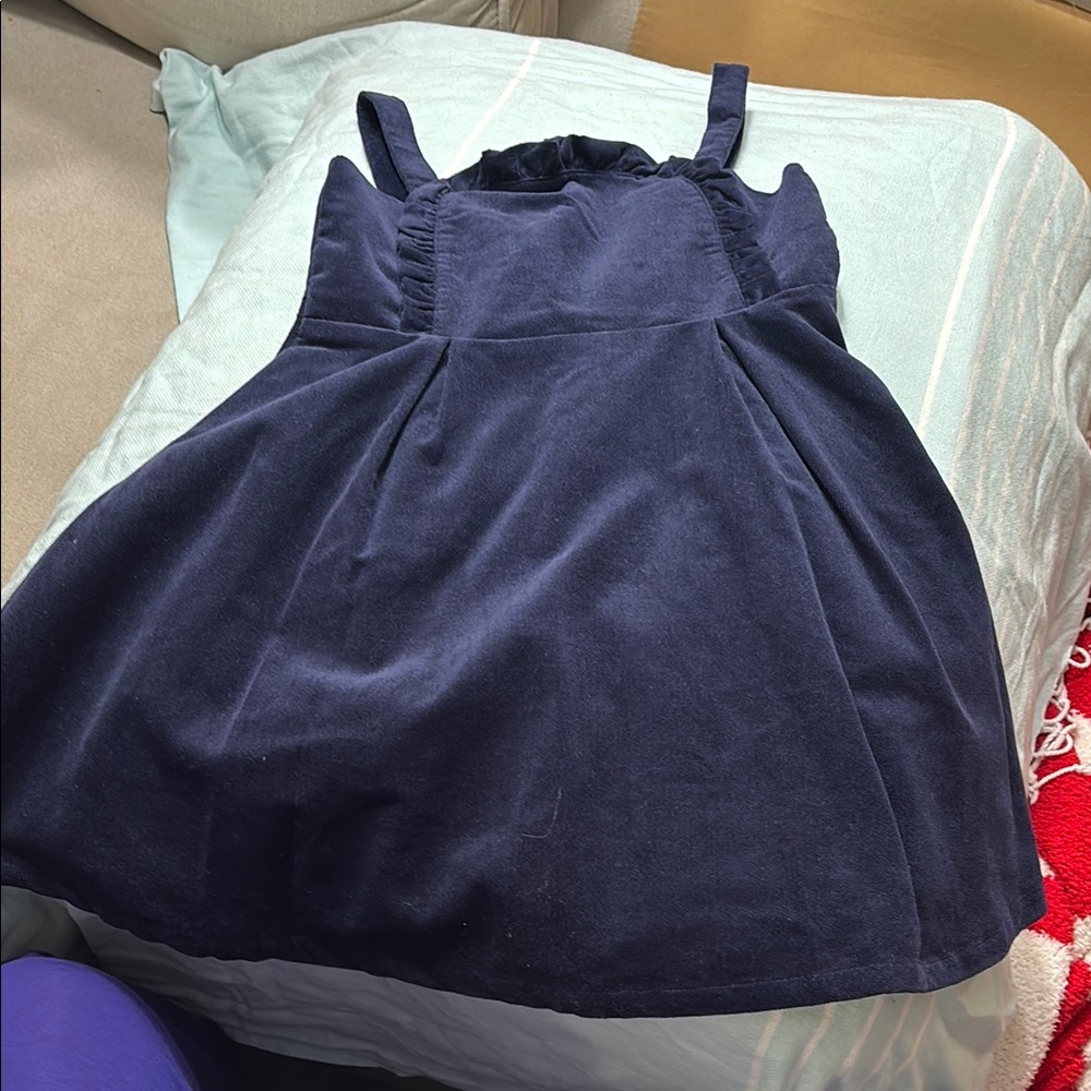 Navy Ruffle Dress - Picture 3 of 5